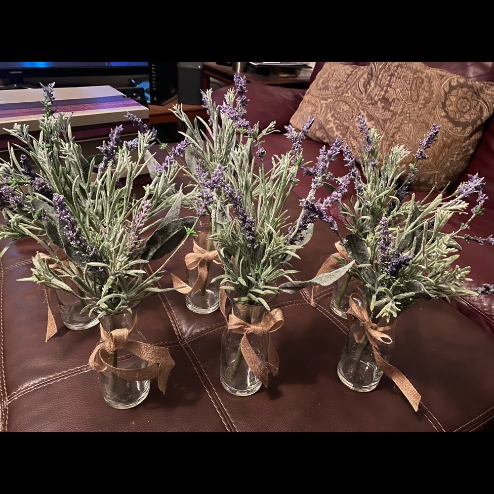 Lavender Faux Floral with Vases (6)